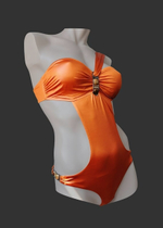 Оригинальный купальник-монокини с декором (Размер: 36) (Цвет: оранжевый)