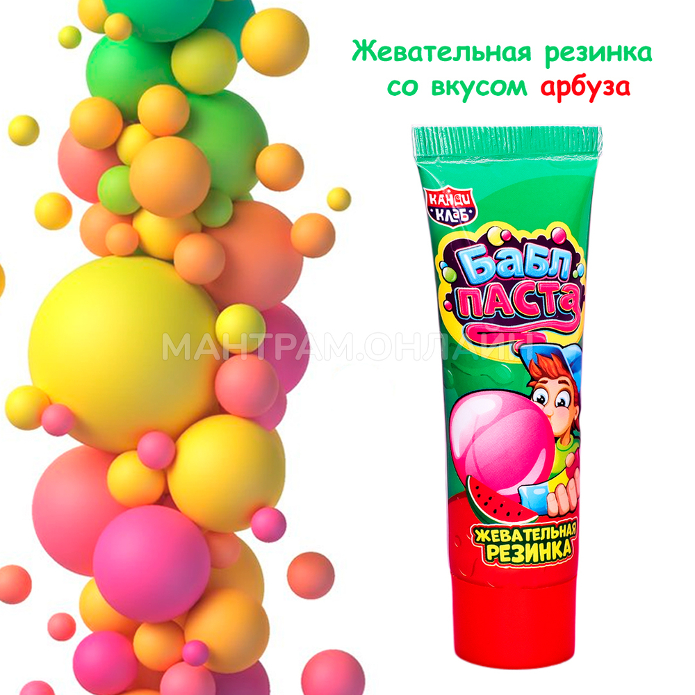 Жевательная резинка Канди Клаб Бабл паста вкус арбуза 22 г