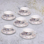 Чайный набор 12 предметов «Paradise» (6кружек 200мл+6блюдец), белый