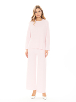 Женский костюм двойка розовый из хлопка и вискозы