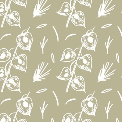 Бесшовный принт c зимней ботаникой