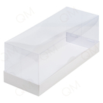 Коробка для рулета ПРЕМИУМ с пластиковой крышкой 300х120х120 мм (белая), 50шт