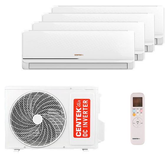 Мультисплит система на 4 комнаты Centek CT-66AMWM-H09/4R3B(FX) x 4 / CT-66AM4-H36/4DR3C