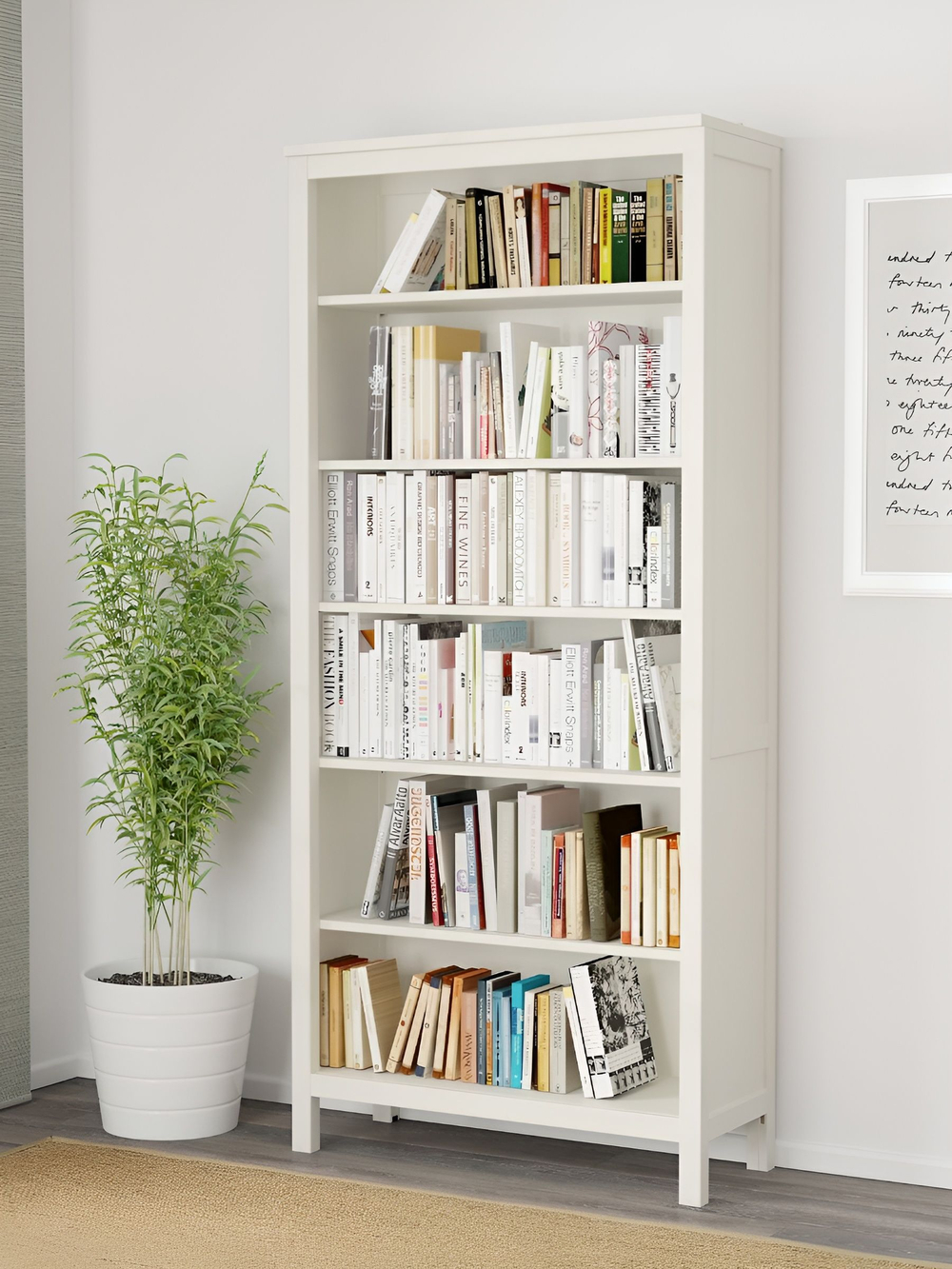 IKEA Шкаф-витрина HEMNES стекло/стекло, 198х90х37, белый/св-коричневый, из массива дерева, КЫМОР (ХЕМНЭС ИКЕА), массив сосны