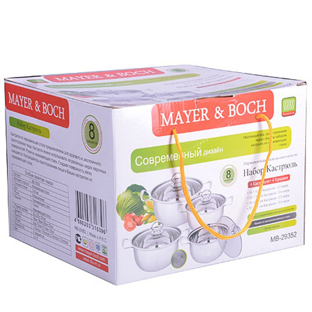 Набор кастрюль MAYER &amp; BOCH 29352 8 пр. нержавеющая сталь