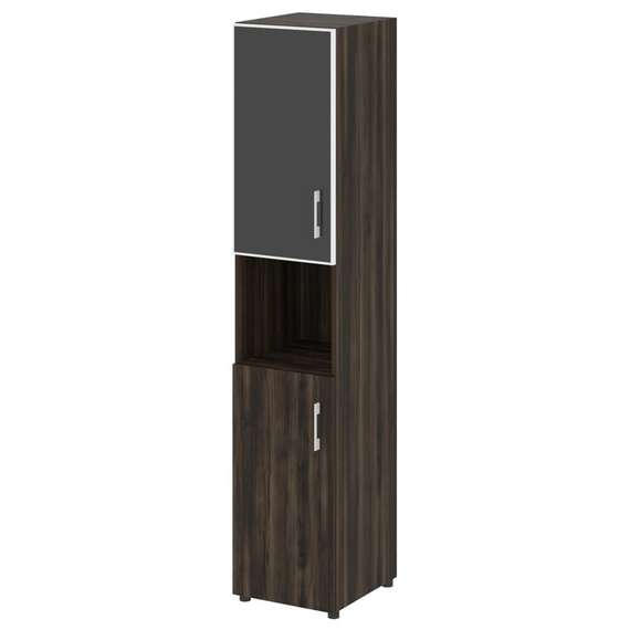 Yalta Шкаф узкий LT.SU-1.4 R (L) black Дуб Мали/Стекло Black 400*450*1987