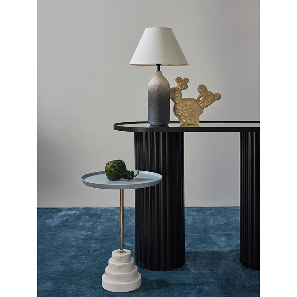 Столик кофейный sustainable collection, D38 см, серый/белый