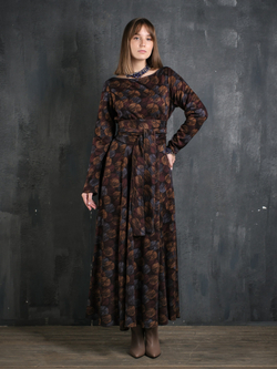 Платье с кушаком /янтарь