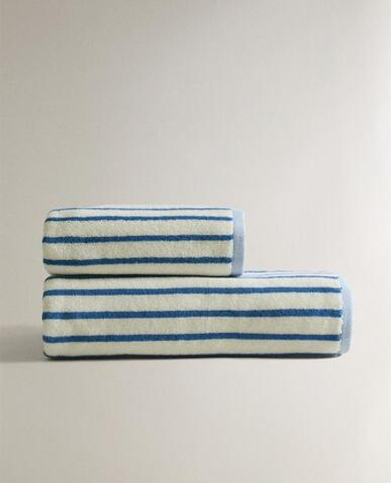 ZARA HOME ДЕТСКОЕ ДВУСТОРОННЕЕ ПОЛОТЕНЦЕ В ПОЛОСКУ, СИНИЙ