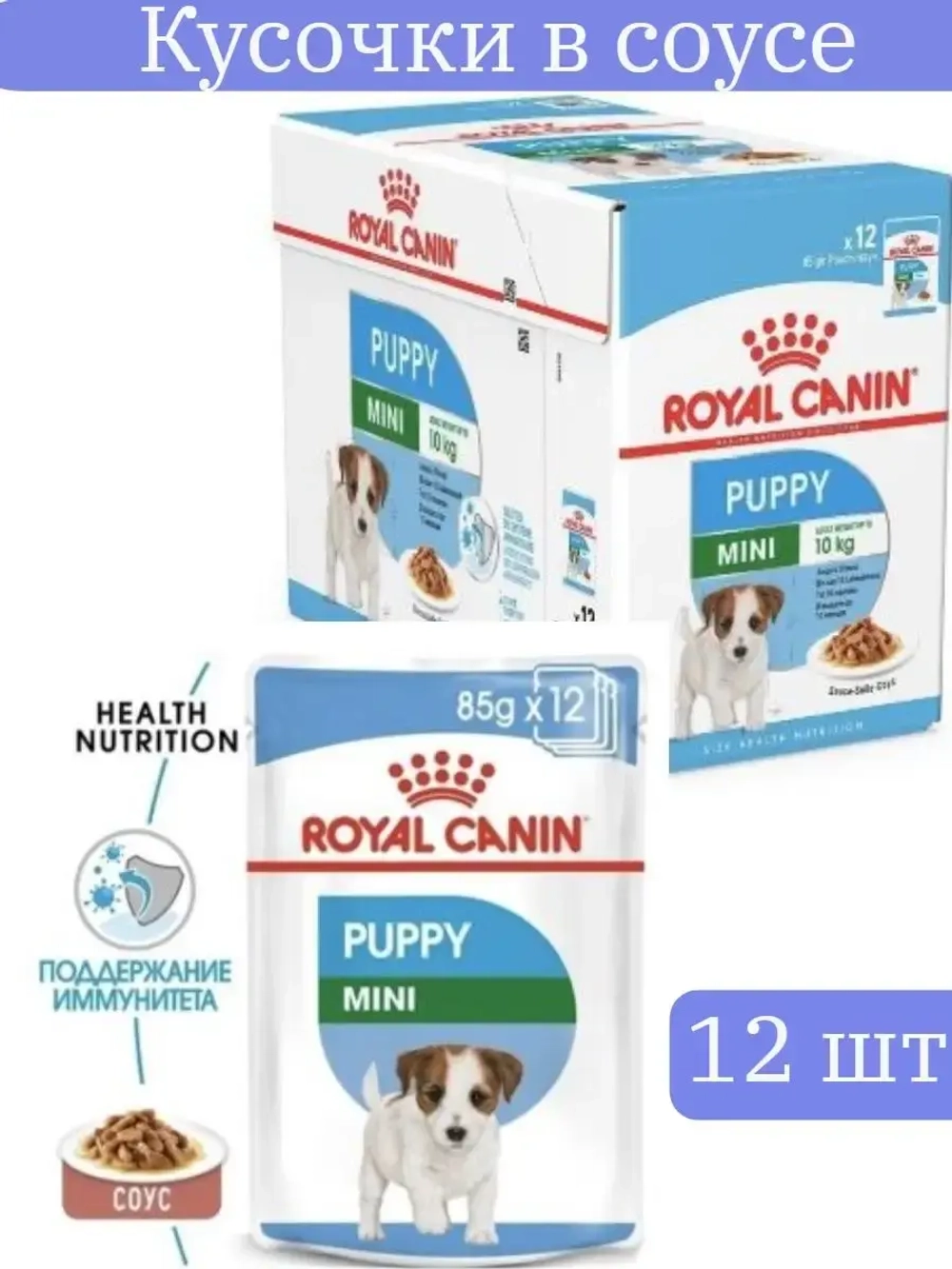 Влажный корм консервированный Royal Canin Mini Puppy для щенков мелких пород пауч, 85г х 12шт
