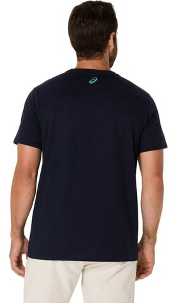 Мужская теннисная футболка Asics Chest Logo Short Sleeve - небесный