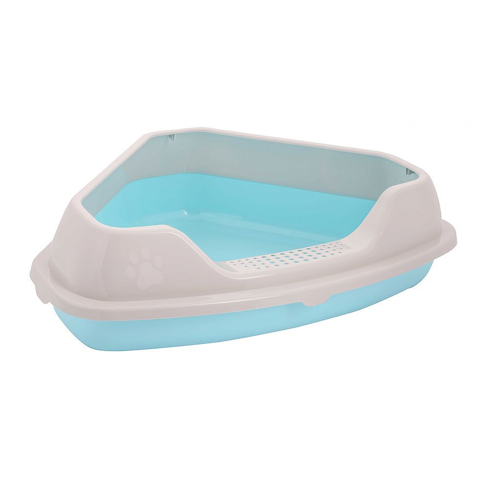 Лоток "Мур-мяу" для кошек, угловой с рамкой, голубой (ЗПИ Альтернатива) Лоток "Мур-мяу" для кошек, угловой с рамкой, голубой (ЗПИ Альтернатива)