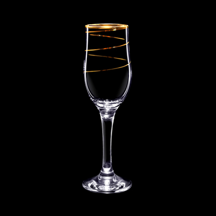 Бокал для вина Декостек Золотая спираль, 200 мл, набор 6 шт