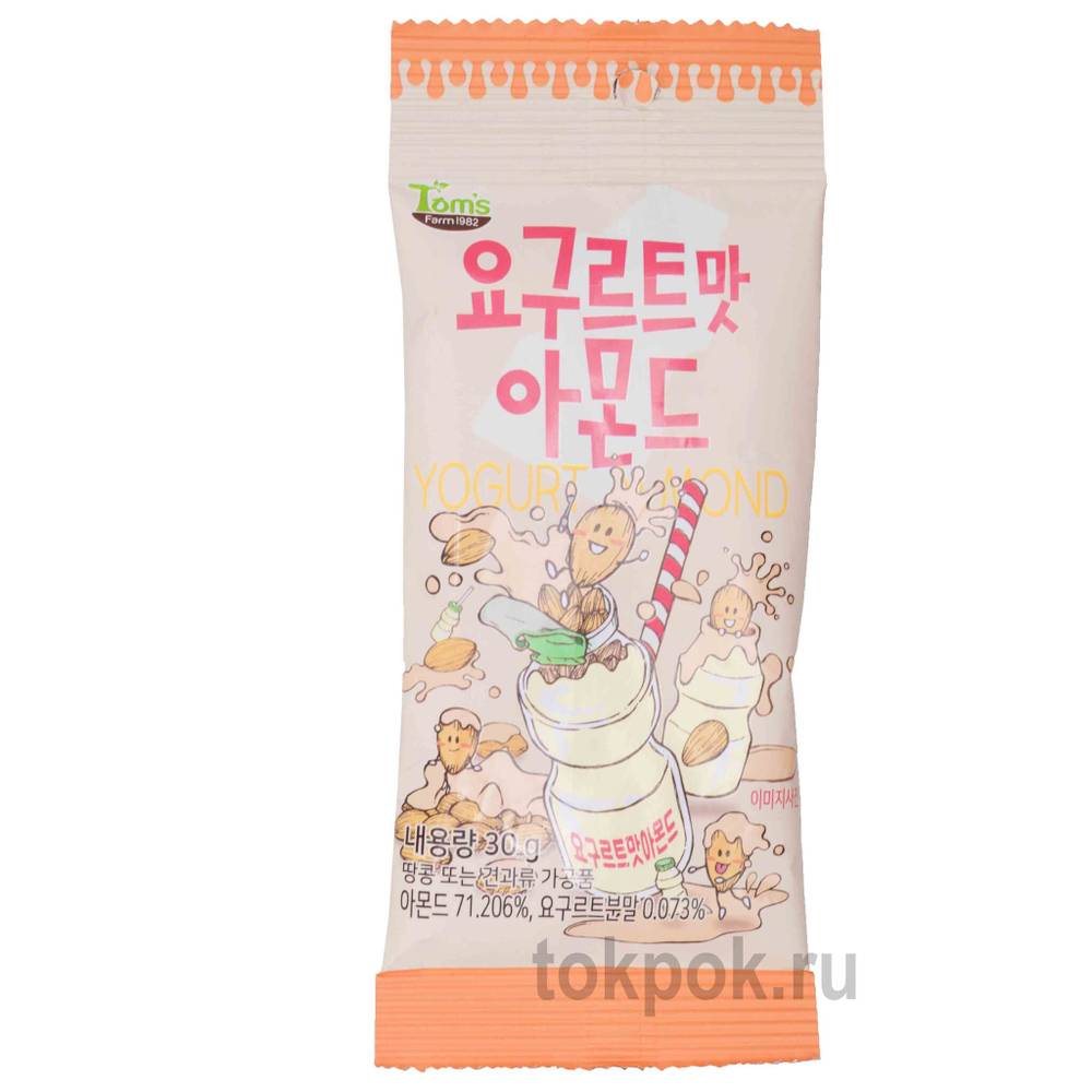 Миндаль обжаренный со вкусом персика Tom's farm Peach Almond, 30 гр