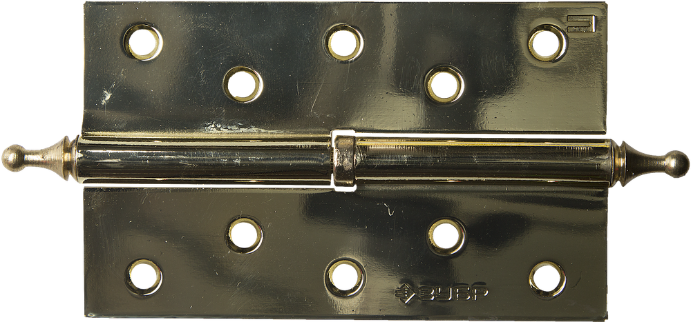 37605-125-1R Петля дверная разъемная, 1 подшипник, цвет латунь (PB), правая, с крепежом, 125х75х2,5мм, 2 шт