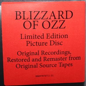 Ozzy Osbourne / Blizzard Of Ozz (Picture Disc)(LP)