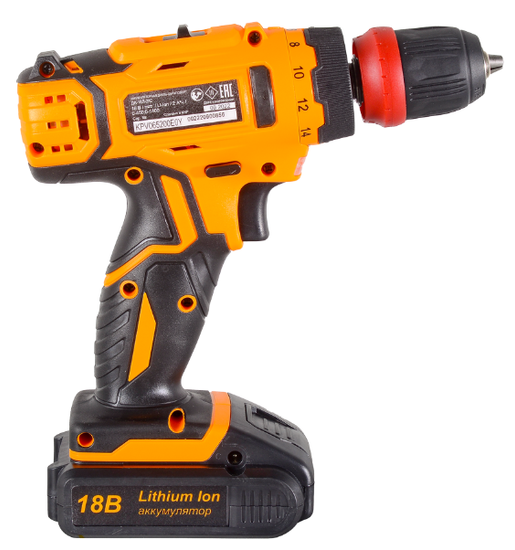Аккумуляторная дрель-шуруповерт "ВИХРЬ" ДА-18Л-2КC