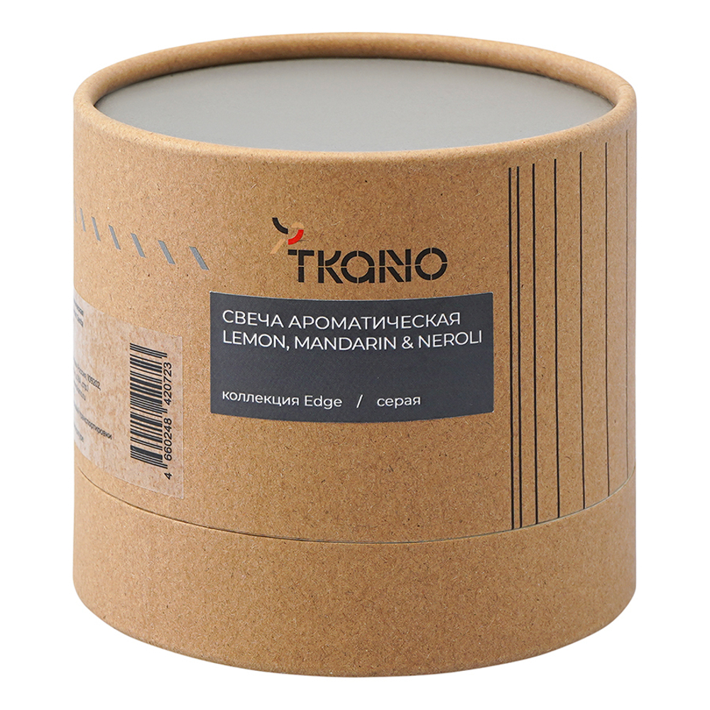 Свеча ароматическая с деревянным фитилём lemon, mandarin & neroli из коллекции edge, серый, 60 ч