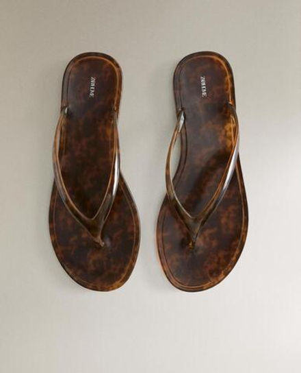 ZARA HOME САНДАЛИИ НА ПЛОСКОЙ ПОДОШВЕ JELLY, КОРИЧНЕВЫЙ