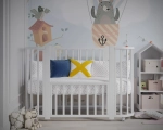Кроватка-трансформер для новорождённых Incanto NUVOLA LUX 5 в 1, цвет белый/стойки белые (плоские ламели)