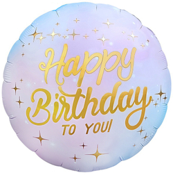 Купить круглый шарик с гелием с надписью Happy Birthday to you недорого в Москве