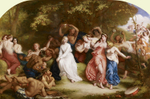 Уильям Эдвард Фрост. 1847. Уна среди фавнов и древесных нимф (Una among the Fauns and Wood Nymphs). 122.2 x 183.8. Холст, масло. Англия, Королевская коллекция.