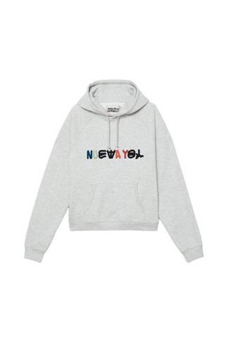 ZARA X BENITO ANTONIO ТОЛСТОВКА С КАПЮШОНОМ И НАШИВКОЙ, СЕРЫЙ МЕЛАНЖ