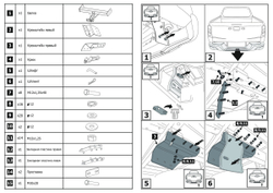 Фаркоп под квадрат для Mitsubishi L200 V 2018-2024, шар E, 3500/120 кг, F.4002.001