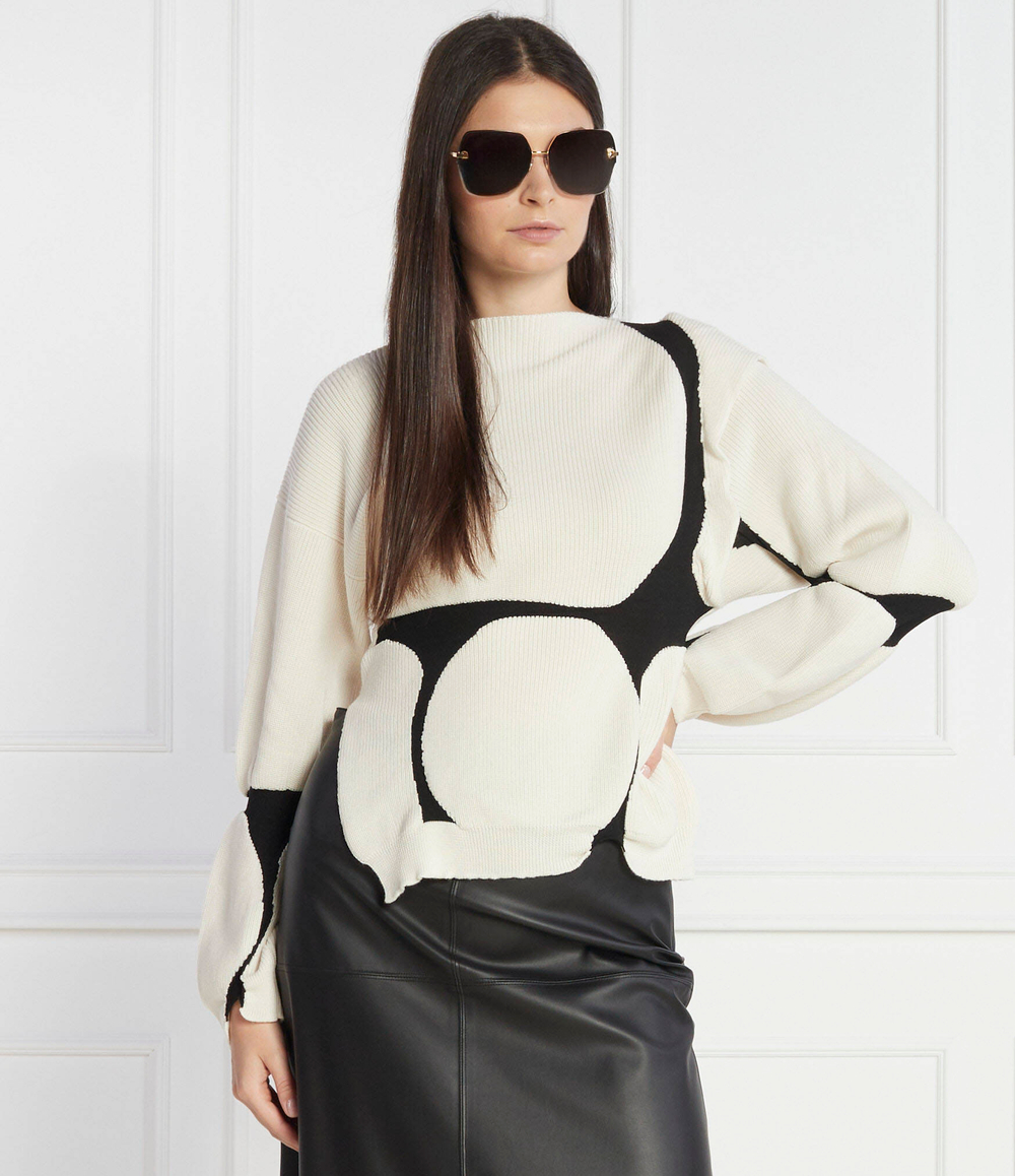 Хлопковый свитер Liviana Conti - кремовый(F3W080)