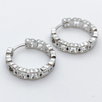 Ювелирные швензы с родиевым покрытием Клевер, размер 20*4,4 мм, цена за пару