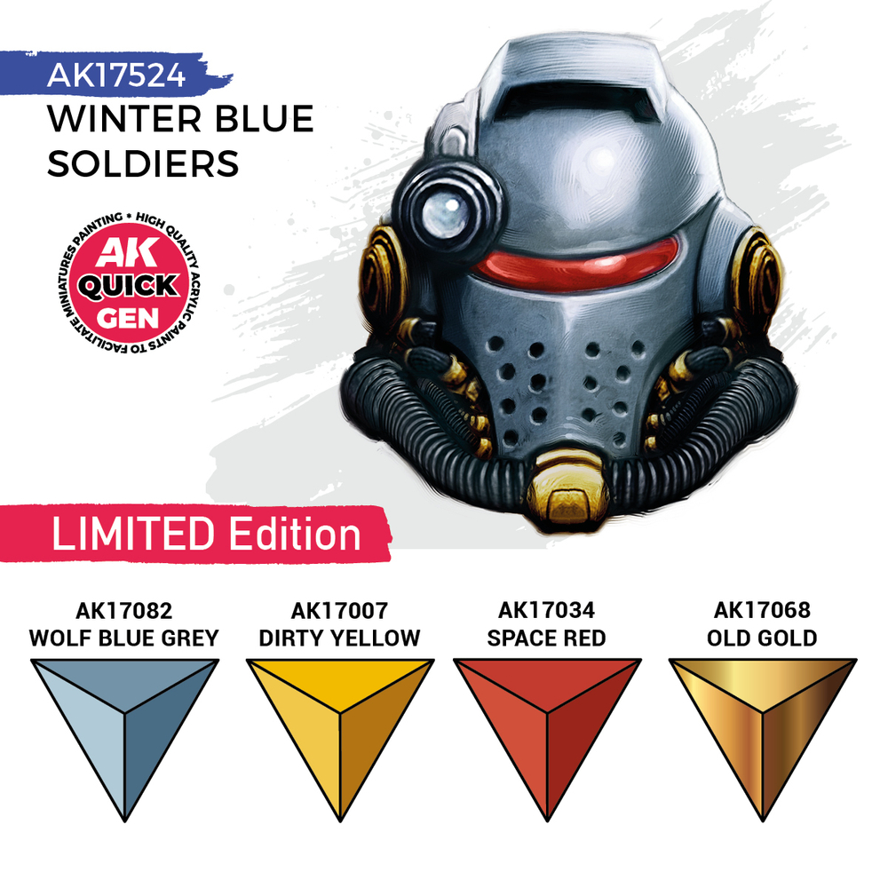 Набор акриловых красок AK Interactive - Winter Blue Soldiers - QUICK GEN Set