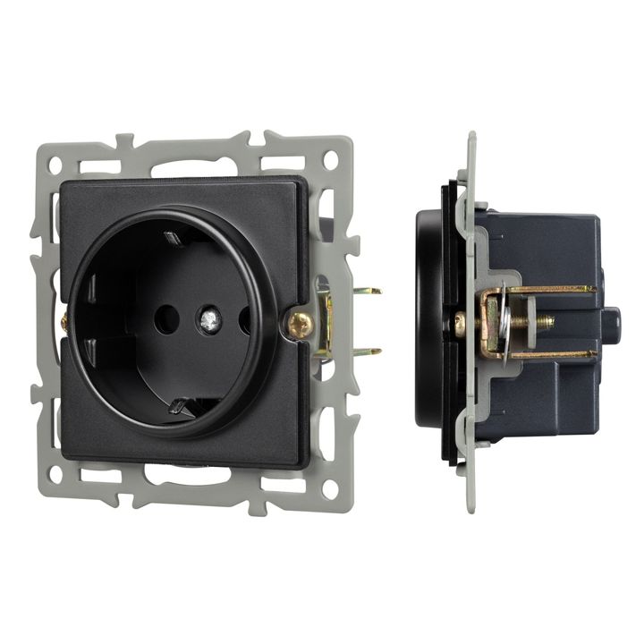 Механизм электрической розетки SCT-GP-MEU-PL-BK (250V, 16A) Arlight 043740