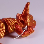 Уценка! Подвижный кот Сфинкс, игрушка антистресс, красный с золотым, 3D дефект