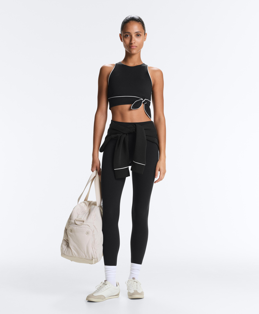 Oysho Топ без рукавов Comfortlux с завязками, черный