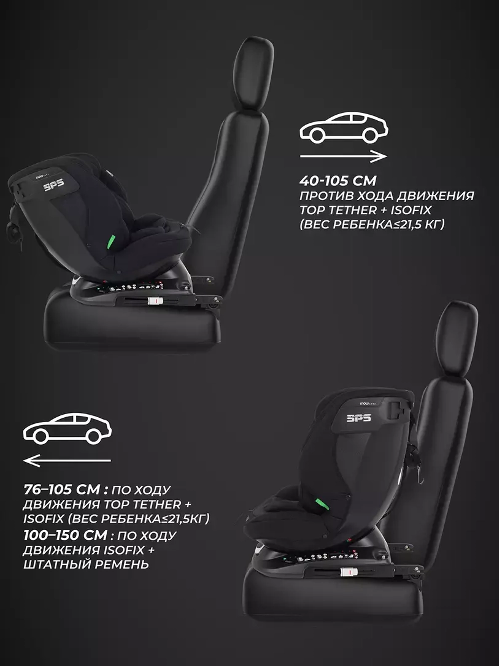 Автокресло MOWBaby UB616 "MOTION" isofix (40-150см)