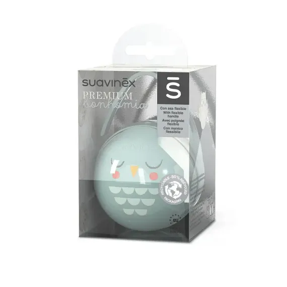 Футляр для двух сосок Suavinex Owl с ручкой для подвешивания Зеленый