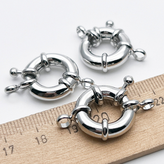 Замок-штурвал, цвет серебро (родий), размер 19 мм, цена за 1 шт