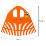 Грабли веерные пластиковые 23 зуба "ПАВЛИН", ширина 50х42 см, БЕЗ ЧЕРЕНКА, тулейка 25 мм, ГРАНДМАСТЕР, 700350