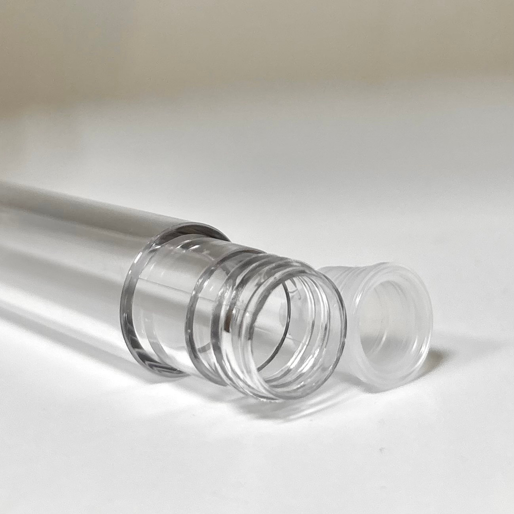 Флакон для помады-блеска 3 мл прозрачный с черной крышкой арт. Б