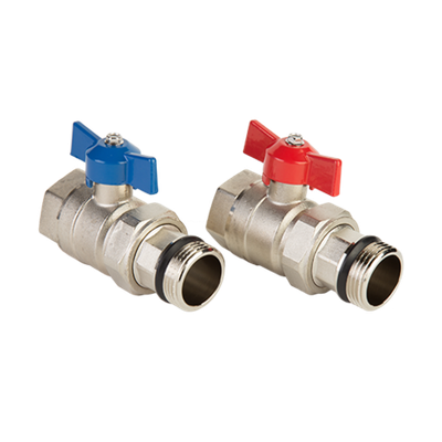 Кран шаровый для коллектора 1", без термометра MVI комплект 2 шт