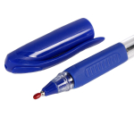 Ручка масляная 0,7мм, синяя, прозрачный корпус, С-40173