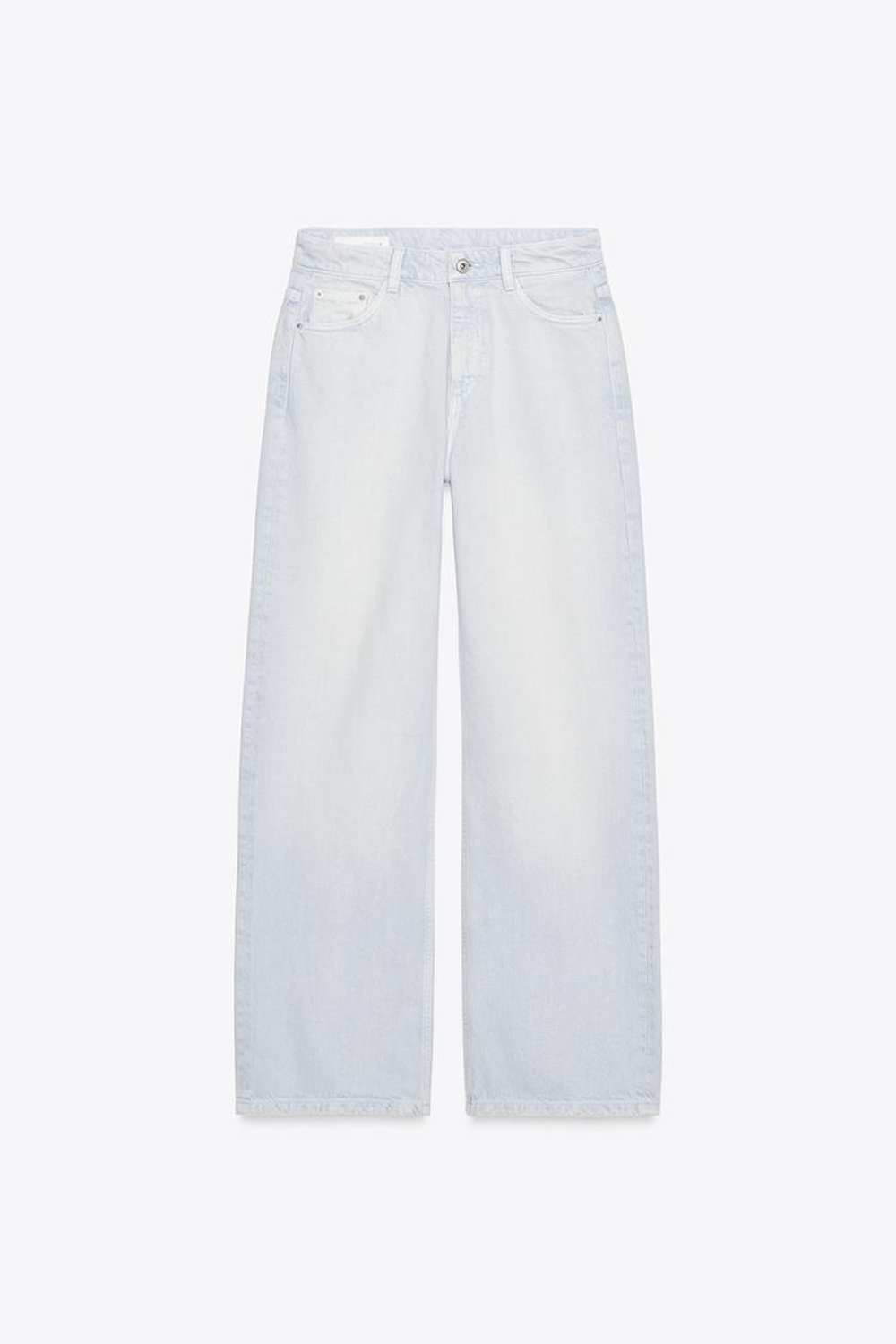 ZARA ДЖИНСЫ TRF WIDE LEG СО СРЕДНЕЙ ПОСАДКОЙ, ГОЛУБОЙ