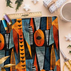 Ткань премиум атлас этнический шик