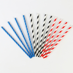 Трубочки бумажные черно сине красные 20см 12 шт.