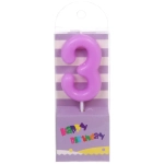 Свеча для торта Цифра Праздник «3» 9 см