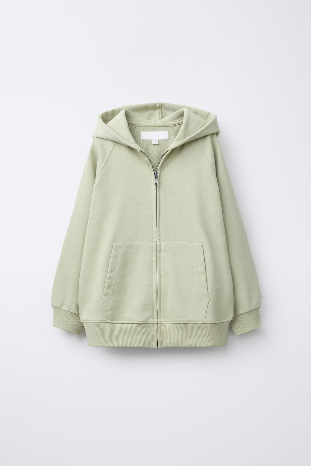 ZARA ХУДИ С МОЛНИЕЙ, СВЕТЛО-ЗЕЛЕНЫЙ