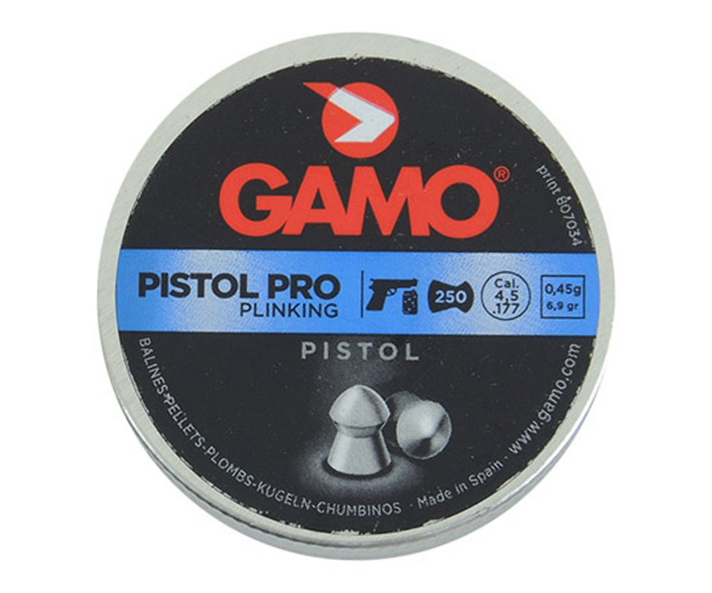 Пульки пневматические GAMO PISTOL PRO (250 шт) 0,45гр. 4,5мм.