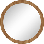 Зеркало настенное 70х70, Миллиси, круглое, в деревянной раме, в спальню, ванную, прихожую, бежевое, Dipriz