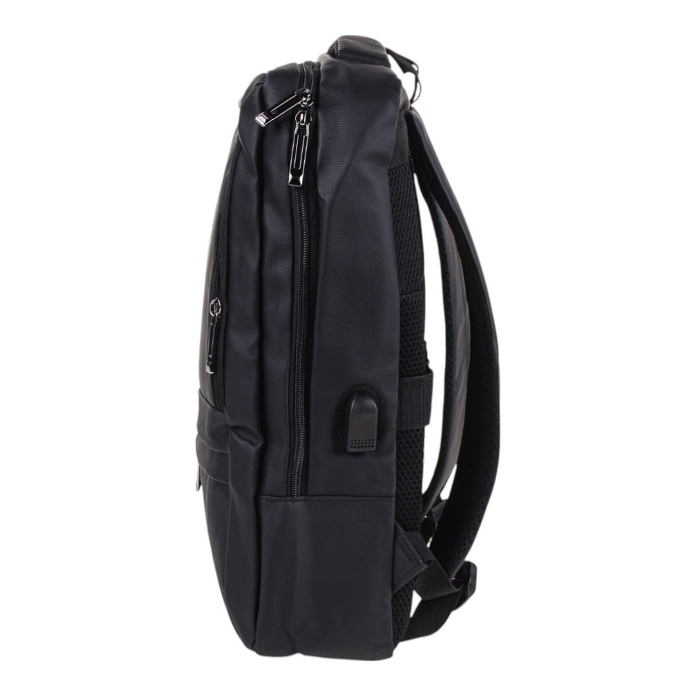 Рюкзак молодежный 41*30*10 см,1отд,3 карм,USB пров,отсек д/ноут,черный