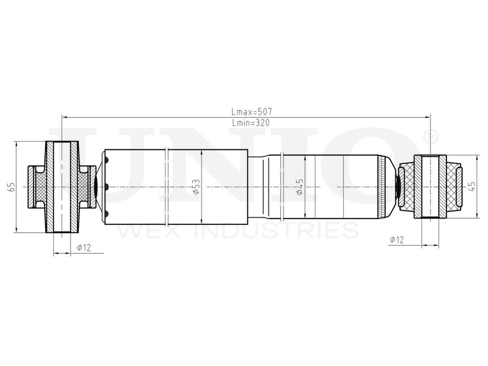 Амортизатор газовый задней подвески UNIO SAB-10439